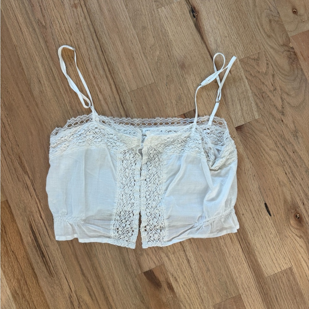 Cotton Candy White Lace Camisole Top